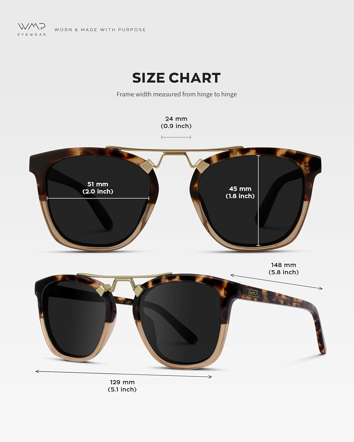 image:imageWearMe Pro WMP Eyewear  Womens Oversized Polarized Sunglasses Square Vintage Style with Metal DoubleBar BridgeCrystal Brown TortoiseBlack Lens