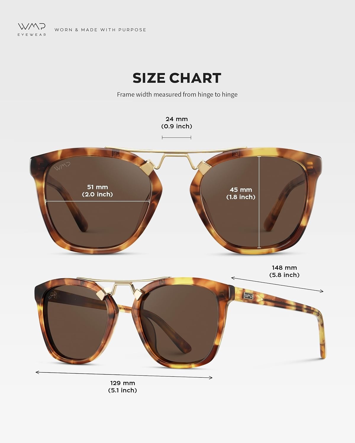 image:imageWearMe Pro WMP Eyewear  Womens Oversized Polarized Sunglasses Square Vintage Style with Metal DoubleBar BridgeHoneycomb Tortoise  Brown Lens