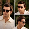 image:imageWMP Eyewear  Mens Modern Geometric P3 Round Retro Polarized Sunglasses Lightweight Acetate Frame Premium UV ProtectionBrown Tortoise  Smoke Green Lens