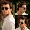 image:imageWMP Eyewear  Mens Modern Geometric P3 Round Retro Polarized Sunglasses Lightweight Acetate Frame Premium UV ProtectionCrystal Agave Green  Triple Black Lens