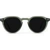 image:imageWMP Eyewear  Mens Modern Geometric P3 Round Retro Polarized Sunglasses Lightweight Acetate Frame Premium UV ProtectionCrystal Agave Green  Triple Black Lens