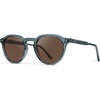 image:imageWMP Eyewear  Mens Modern Geometric P3 Round Retro Polarized Sunglasses Lightweight Acetate Frame Premium UV ProtectionCrystal Stone Blue  Brown Lens