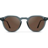 image:imageWMP Eyewear  Mens Modern Geometric P3 Round Retro Polarized Sunglasses Lightweight Acetate Frame Premium UV ProtectionCrystal Stone Blue  Brown Lens