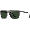 image:imageWMP Eyewear  Mens Polarized Flat Top Square SunglassesCrystal Grey  Smoke Green Lens