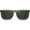 image:imageWMP Eyewear  Mens Polarized Flat Top Square SunglassesCrystal Grey  Smoke Green Lens