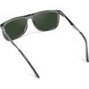 image:imageWMP Eyewear  Mens Polarized Flat Top Square SunglassesCrystal Grey  Smoke Green Lens