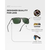 image:imageWMP Eyewear  Mens Polarized Flat Top Square SunglassesCrystal Grey  Smoke Green Lens