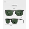 image:imageWMP Eyewear  Mens Polarized Flat Top Square SunglassesCrystal Grey  Smoke Green Lens