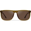 image:imageWMP Eyewear  Mens Polarized Flat Top Square SunglassesCrystal Verde  Brown Lens