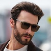 image:imageWMP Eyewear  Mens Polarized Flat Top Square SunglassesCrystal Verde  Brown Lens