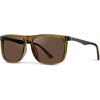 image:imageWMP Eyewear  Mens Polarized Flat Top Square SunglassesCrystal Verde  Brown Lens
