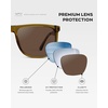 image:imageWMP Eyewear  Mens Polarized Flat Top Square SunglassesCrystal Verde  Brown Lens
