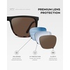 image:imageWMP Eyewear  Mens Polarized Flat Top Square SunglassesMatte Black Tortoise Frame  Brown Lens