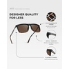 image:imageWMP Eyewear  Mens Polarized Flat Top Square SunglassesMatte Black Tortoise Frame  Brown Lens