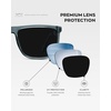 image:imageWMP Eyewear  Mens Polarized Flat Top Square SunglassesStone Blue  Triple Black Lens