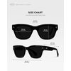 image:imageWMP Eyewear  Mens Polarized Rectangular Sunglasses Thick Acetate Frame Modern StyleBlack  Triple Black Lens