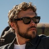 image:imageWMP Eyewear  Mens Polarized Rectangular Sunglasses Thick Acetate Frame Modern StyleBlack  Triple Black Lens