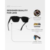 image:imageWMP Eyewear  Mens Polarized Rectangular Sunglasses Thick Acetate Frame Modern StyleBlack  Triple Black Lens