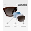 image:imageWMP Eyewear  Mens Polarized Rectangular Sunglasses Thick Acetate Frame Modern StyleBurnt Cedar Brown  Brown Gradient Lens