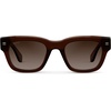 image:imageWMP Eyewear  Mens Polarized Rectangular Sunglasses Thick Acetate Frame Modern StyleBurnt Cedar Brown  Brown Gradient Lens