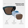 image:imageWMP Eyewear  Mens Polarized Rectangular Sunglasses Thick Acetate Frame Modern StyleCrystal Steel Blue  Brown Lens