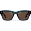 image:imageWMP Eyewear  Mens Polarized Rectangular Sunglasses Thick Acetate Frame Modern StyleCrystal Steel Blue  Brown Lens