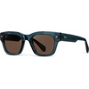 image:imageWMP Eyewear  Mens Polarized Rectangular Sunglasses Thick Acetate Frame Modern StyleCrystal Steel Blue  Brown Lens