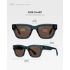 image:imageWMP Eyewear  Mens Polarized Rectangular Sunglasses Thick Acetate Frame Modern StyleCrystal Steel Blue  Brown Lens