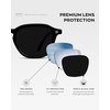 image:imageWMP Eyewear  Mens Polarized Retro Sunglasses  Classic Geometric Square Style Acetate Frame Keyhole BridgeBlack  Triple Black Lens