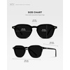 image:imageWMP Eyewear  Mens Polarized Retro Sunglasses  Classic Geometric Square Style Acetate Frame Keyhole BridgeBlack  Triple Black Lens