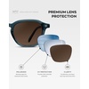 image:imageWMP Eyewear  Mens Polarized Retro Sunglasses  Classic Geometric Square Style Acetate Frame Keyhole BridgeCrystal Steel Blue  Brown Gold Gradient Lens