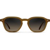 image:imageWMP Eyewear  Mens Polarized Retro Sunglasses  Classic Geometric Square Style Acetate Frame Keyhole BridgeDune Brown  Grey Brown Gradient Lens