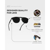 image:imageWMP Eyewear  Mens Polarized Round Aviator Sunglasses Lightweight Acetate Frame amp UV400 ProtectionBlack  Triple Black Lens