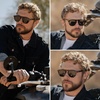 image:imageWMP Eyewear  Mens Polarized Round Aviator Sunglasses Lightweight Acetate Frame amp UV400 ProtectionBlack  Triple Black Lens