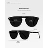 image:imageWMP Eyewear  Mens Polarized Round Aviator Sunglasses Lightweight Acetate Frame amp UV400 ProtectionBlack  Triple Black Lens