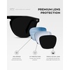 image:imageWMP Eyewear  Mens Polarized Round Aviator Sunglasses Lightweight Acetate Frame amp UV400 ProtectionBlack  Triple Black Lens