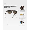 image:imageWMP Eyewear  Mens Polarized Round Aviator Sunglasses Lightweight Acetate Frame amp UV400 ProtectionCrystal Gunmetal  Grey Brown Gradient Lens