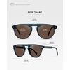 image:imageWMP Eyewear  Mens Polarized Round Aviator Sunglasses Lightweight Acetate Frame amp UV400 ProtectionCrystal Steel Blue  Brown Lens