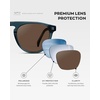 image:imageWMP Eyewear  Mens Polarized Round Aviator Sunglasses Lightweight Acetate Frame amp UV400 ProtectionCrystal Steel Blue  Brown Lens