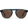 image:imageWMP Eyewear  Mens Polarized Round Aviator Sunglasses Lightweight Acetate Frame amp UV400 ProtectionCrystal Steel Blue  Brown Lens