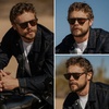image:imageWMP Eyewear  Mens Polarized Round Aviator Sunglasses Lightweight Acetate Frame amp UV400 ProtectionCrystal Steel Blue  Brown Lens