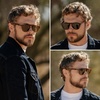 image:imageWMP Eyewear  Mens Polarized Round Aviator Sunglasses Lightweight Acetate Frame amp UV400 ProtectionHavana Tortoise  Smoke Green Lens