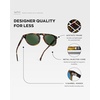 image:imageWMP Eyewear  Mens Polarized Round Aviator Sunglasses Lightweight Acetate Frame amp UV400 ProtectionHavana Tortoise  Smoke Green Lens