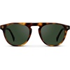 image:imageWMP Eyewear  Mens Polarized Round Aviator Sunglasses Lightweight Acetate Frame amp UV400 ProtectionHavana Tortoise  Smoke Green Lens