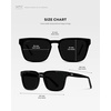 image:imageWMP Eyewear  Mens Polarized Square Sunglasses Thick Acetate Frame Modern Style UV400 ProtectionBlack  Triple Black Lens