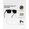 image:imageWMP Eyewear  Mens Polarized Square Sunglasses Thick Acetate Frame Modern Style UV400 ProtectionBlack  Triple Black Lens