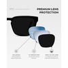 image:imageWMP Eyewear  Mens Polarized Square Sunglasses Thick Acetate Frame Modern Style UV400 ProtectionBlack  Triple Black Lens