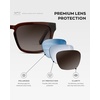 image:imageWMP Eyewear  Mens Polarized Square Sunglasses Thick Acetate Frame Modern Style UV400 ProtectionBurnt Cedar Brown  Brown Gradient Lens