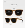 image:imageWMP Eyewear  Mens Polarized Square Sunglasses Thick Acetate Frame Modern Style UV400 ProtectionCrystal Brown  Triple Black Lens