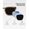 image:imageWMP Eyewear  Mens Polarized Square Sunglasses Thick Acetate Frame Modern Style UV400 ProtectionCrystal Brown  Triple Black Lens